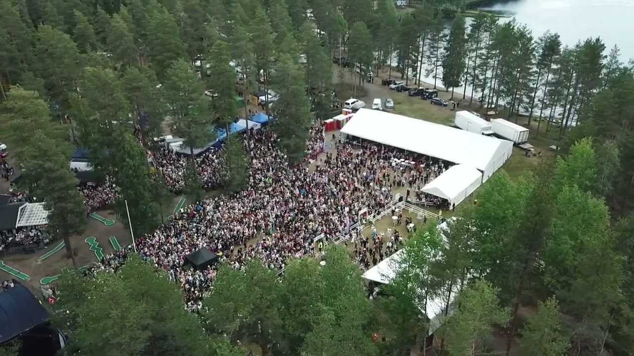 Metsä Rokkaa 6.7.2024 Juva Camping dronekuva1