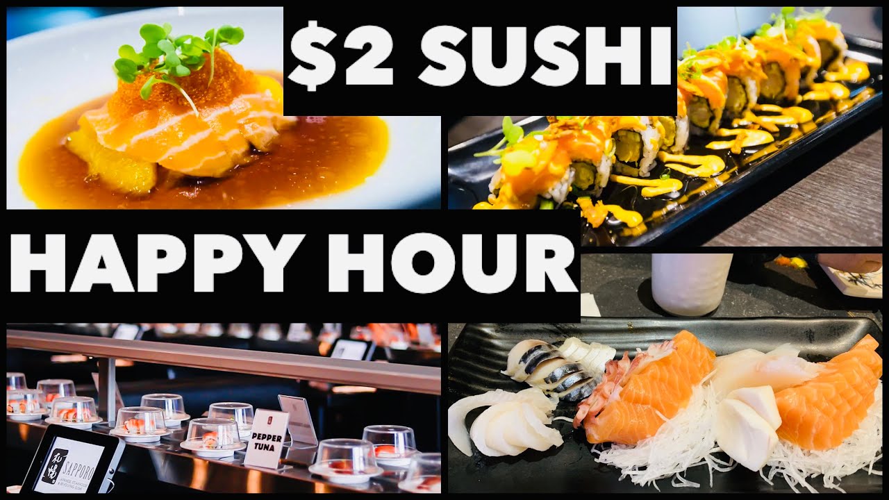 $2 HAPPY Hour Revolving Sushi Restaurant in VEGAS 🤪 #vegas #vegasfoodie #vegasdining