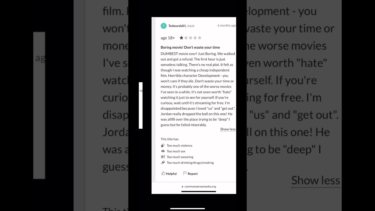 Dumbest Common Sense Media Reviews for Nope
