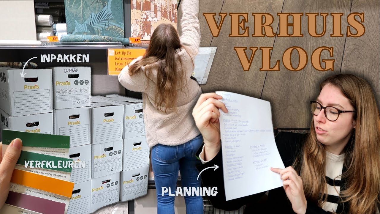 EERSTE VERHUISVLOG!🏠📦 Inpakken, laminaat uitzoeken & planning maken!✏️ | Verhuisvlog #1
