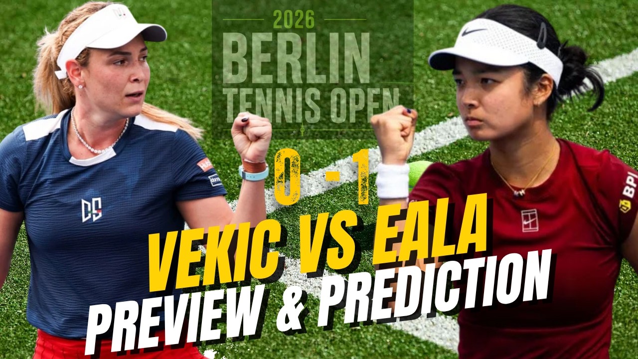 Alex Eala vs Donna Vekic before their  Grass Court Championship first round match in Berlin