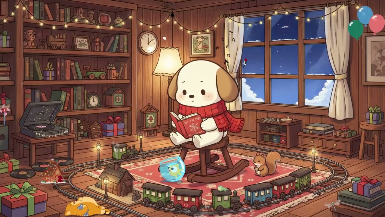 Winter Reading Time with Fluffy 🎧 Calm Lofi Chill Mix ✨ to Focus & Unwind on a Snowy Night