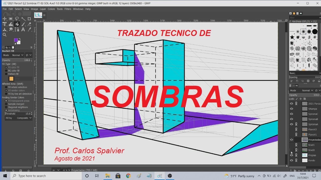 2021 Ejercicio Sombras en Perspectiva Real