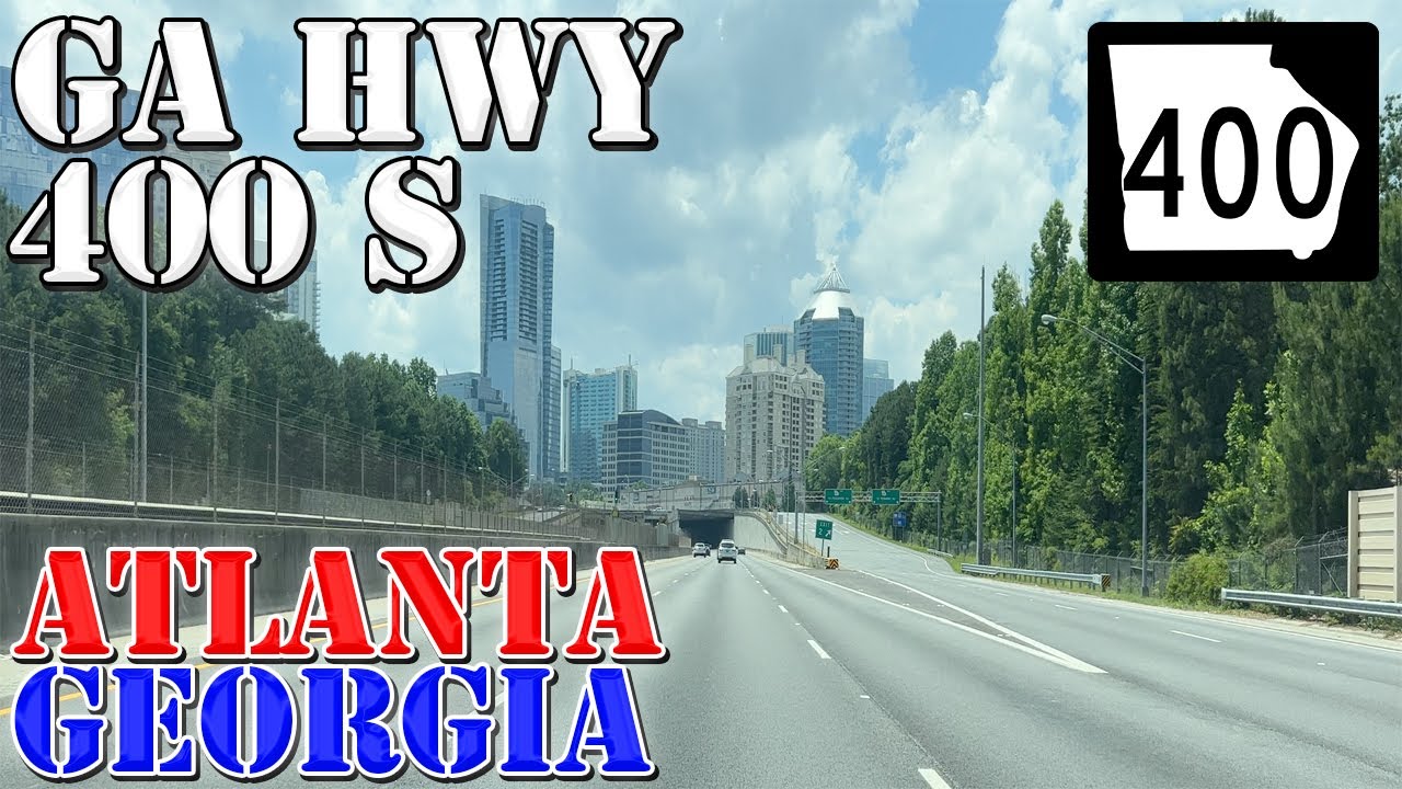 GA 400 South - Cumming to Downtown Atlanta - Georgia - 4K Highway Drive