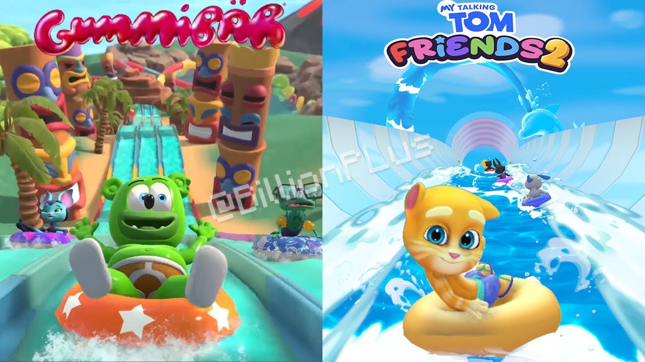 Water Slides Park Gummy Bear vs My Talking Tom Friends 2 New Update All Characters Trailer Animation
