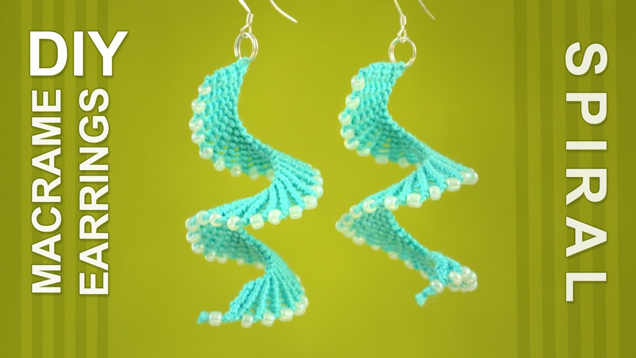 Macrame Spiral Earrings / DIY Tutorial
