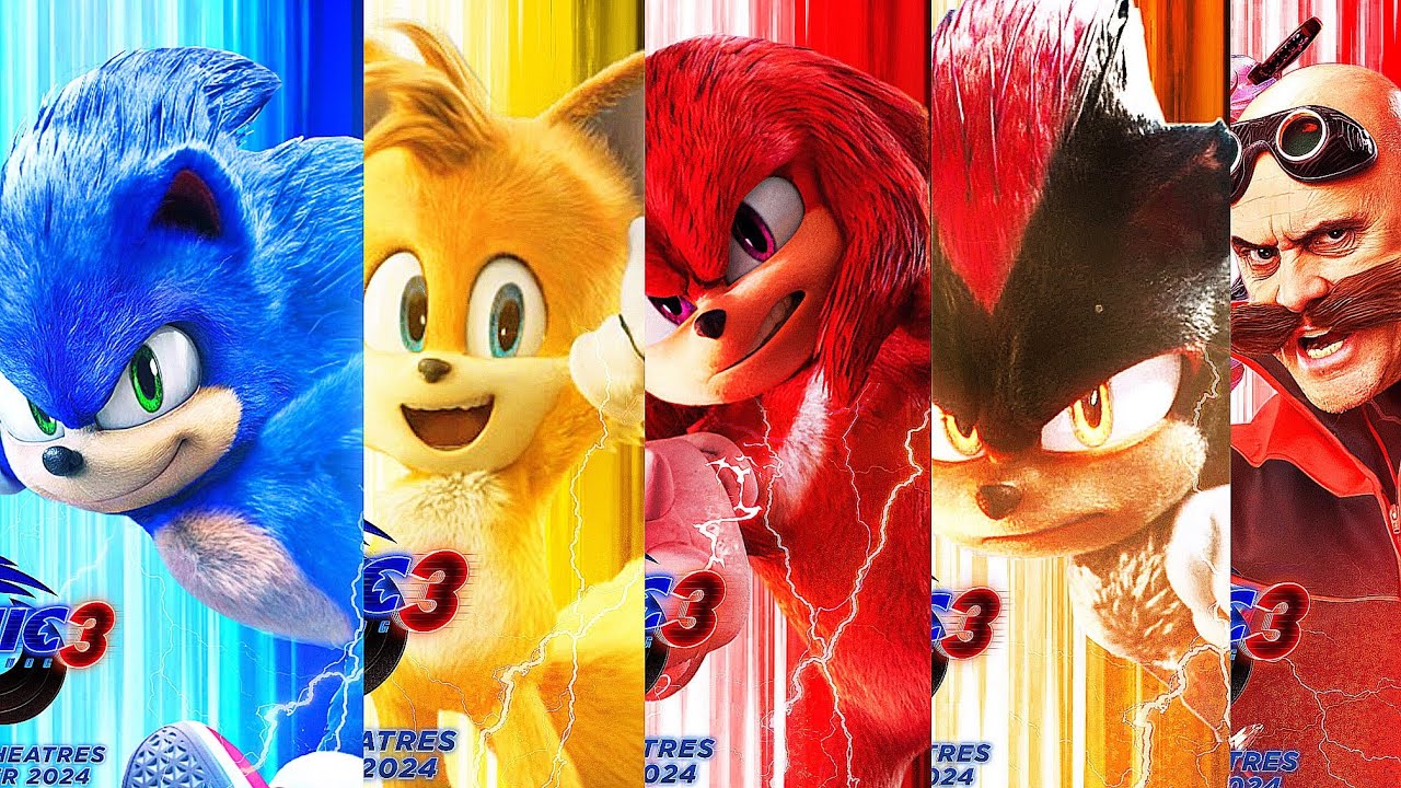 Making 5 Custom SONIC THE HEDGEHOG 3 MOVIE Character POSTERS!! [Looks Real!]