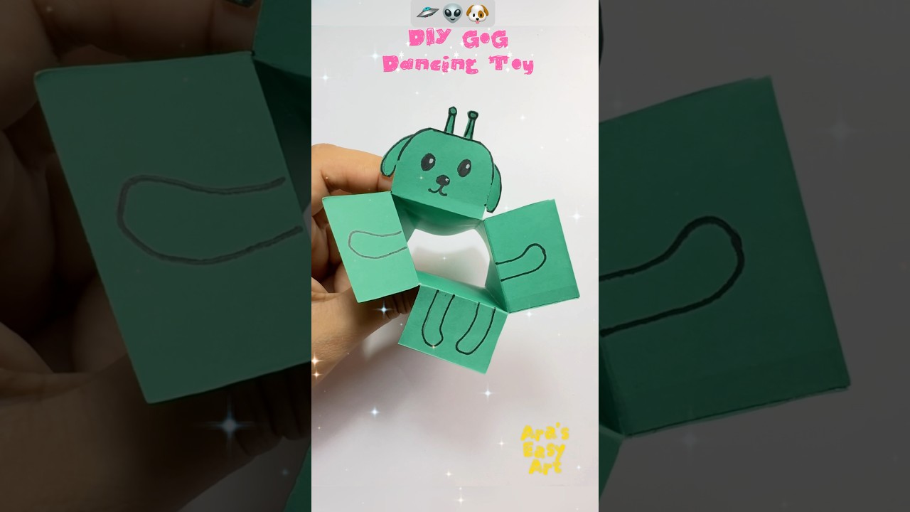 Fun Dancing Paper Craft 👽🐕 DIY Origami paper craft idea shorts @ArasEasyArt #ytshorts #viral #toy