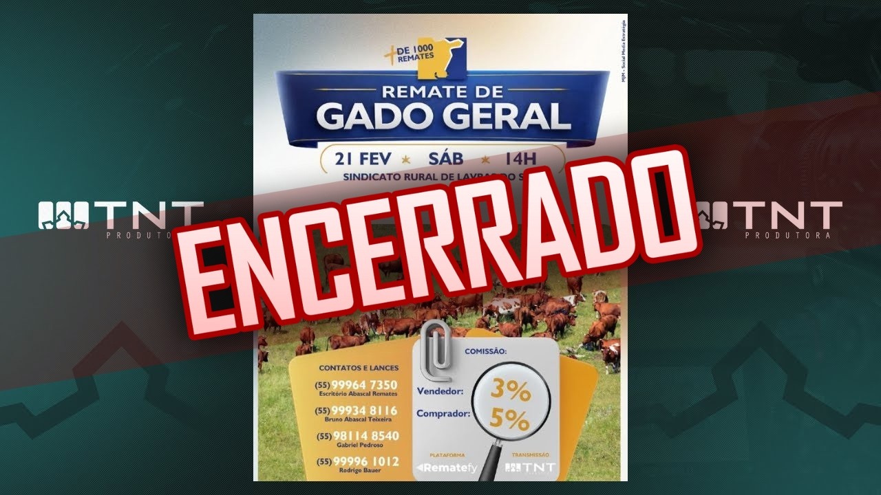 21/02 - Gado Geral Abascal Remates | 14h