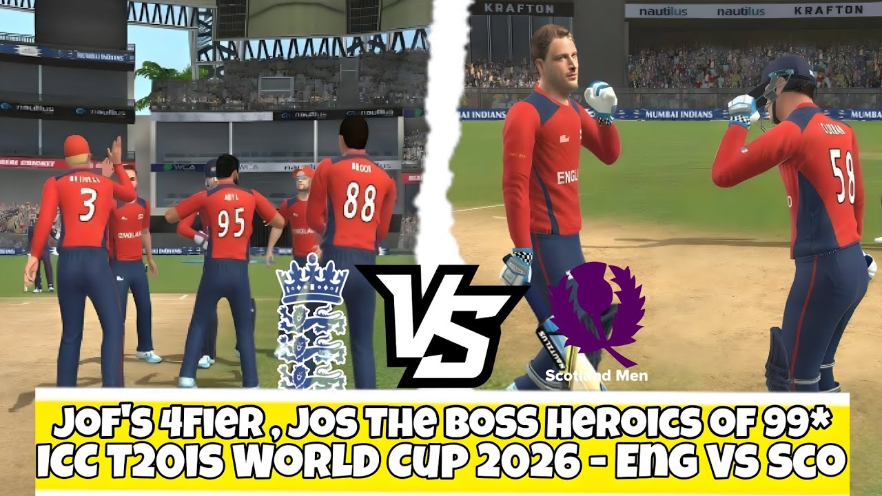 3rd Cons. 90+ ft. Jos The Boss 🔥 || England Vs Scotland || ICC T20is World Cup 2026 || RC™