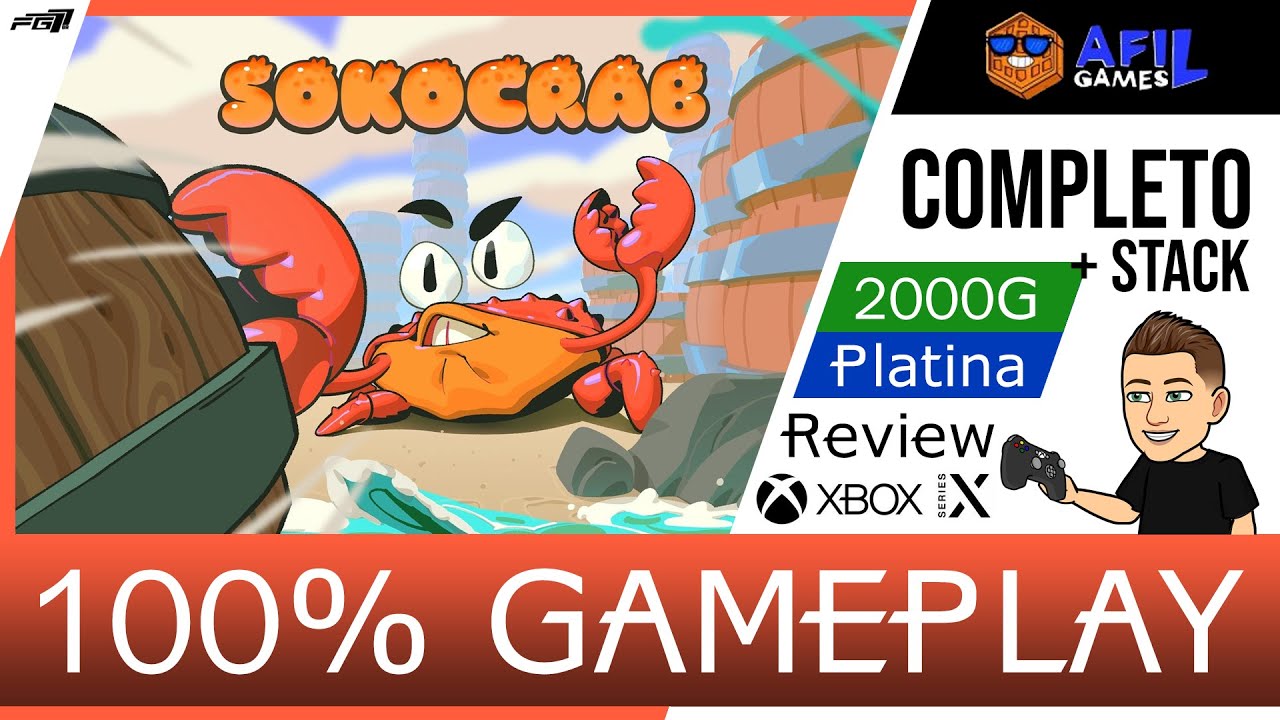 Sokocrab 🏆 2000G/Platina 🏆 Completo 40 N&iacute;veis Gameplay Review - Afil Games
