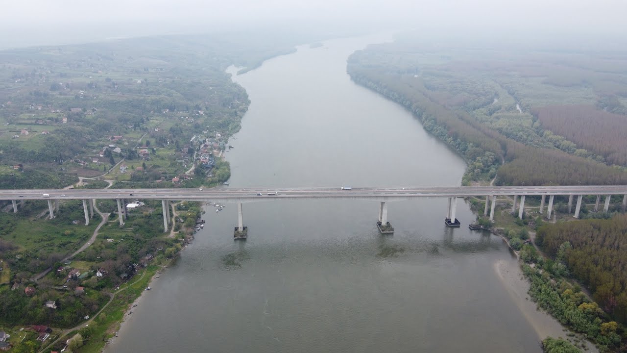 DUNAV | MOST KOD BEŠKE IZ VAZDUHA | BRIDGE OVER THE DANUBE IN SERBIA #danube #bridge #drone