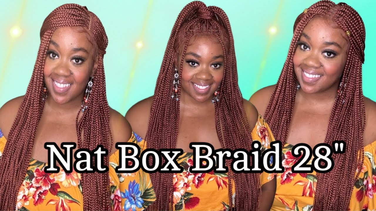 🧡 Freetress Equal Nat Box Braids 28” Braided lace front wig