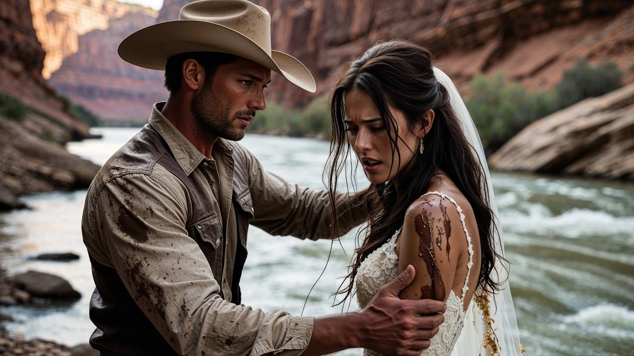 Canyon River Sucked A Bride Off Her Feet, The Cowboy Said, “Breathe Slow, I’ve Got Your Waist”