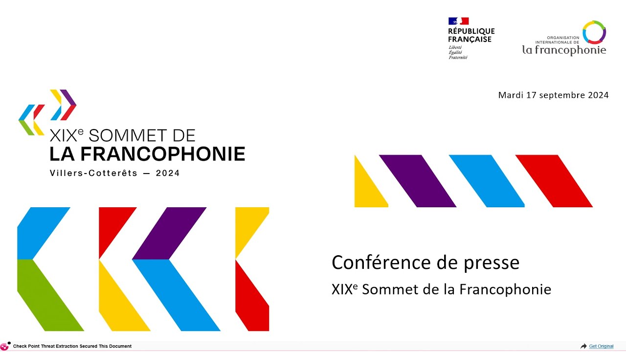 Conférence de presse du XIXe Sommet de la Francophonie