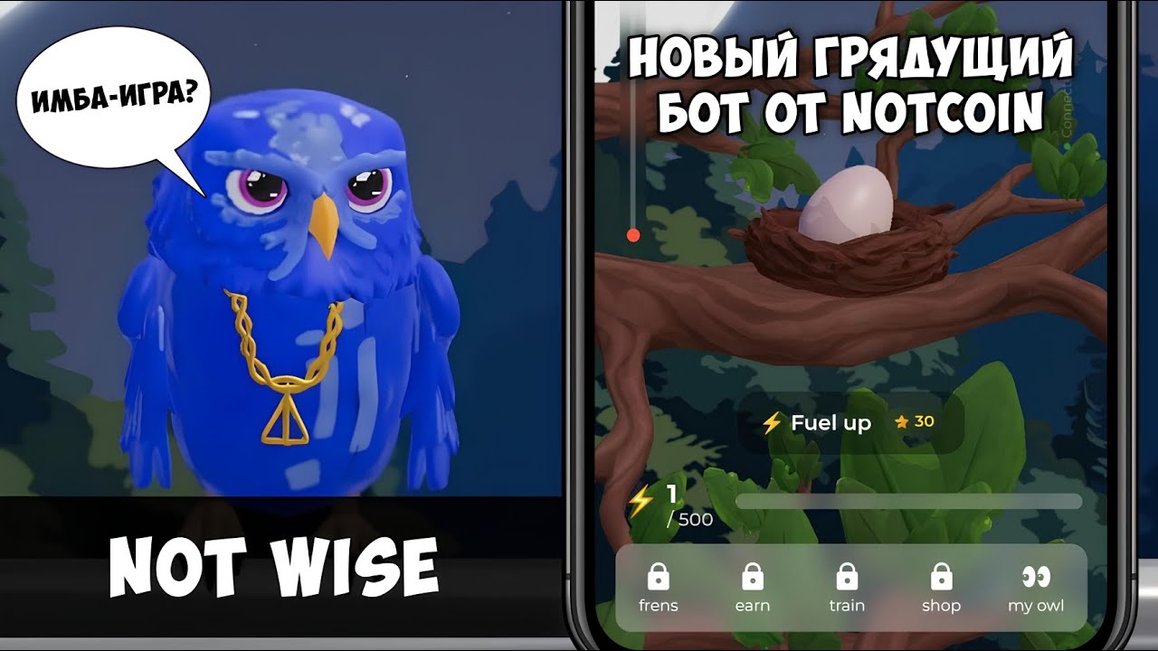 НОВЫЙ ПРОЕКТ ПРИ ПОДДЕРЖКЕ NOTCOIN - NOT WISE, БУДЕТ ЛИ ДЕЙСТВИТЕЛЬНО ОТЛИЧНОЙ ИГРОЙ? • КРИПТО НЕК
