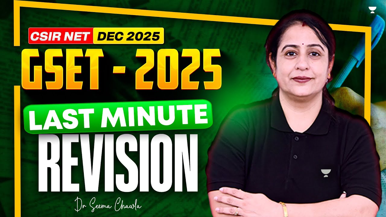 GSET 2025 Chemistry Last Minute Revision | GSET 2025 Chemistry Exam | Seema Chawla