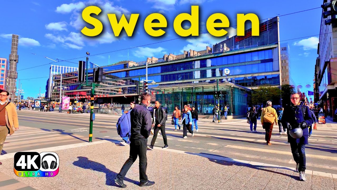 Швеция 🇸🇪 | Стокгольмское спокойствие: спокойная прогулка от Оденплана до Галарварвсвегена 4k 60fps