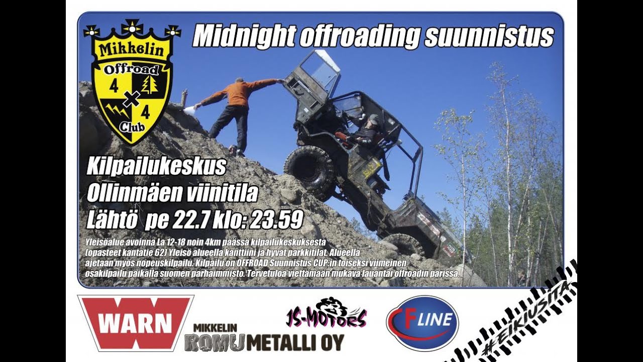 MOC Midnight offroading suunnistus 23.7.2016