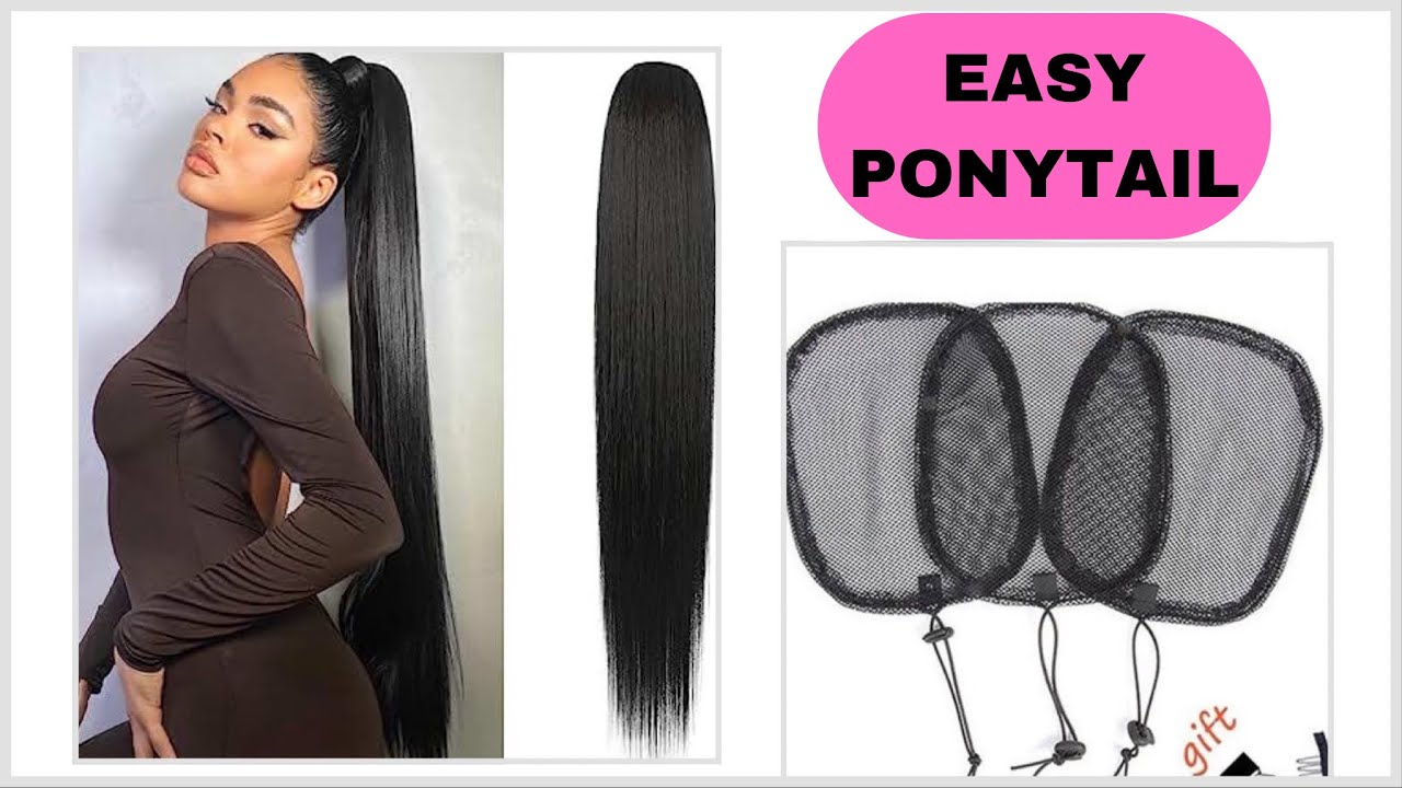 HOW TO MAKE A DRAWSTRING PONYTAIL| STRAIGHT HAIR
