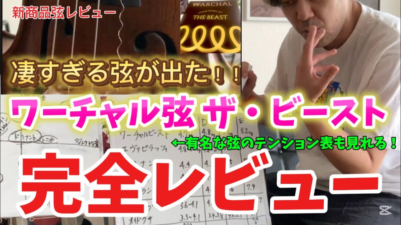 【新発売の危険過ぎる弦⁉️ソリスト向けの恐るべき弦をレビュー】ワーチャル ザ・ビースト 野獣という名のソリスト向け弦が出た！！エヴァピラッツィとの比較　#バイオリン　#ヴァイオリン  #野獣聡一