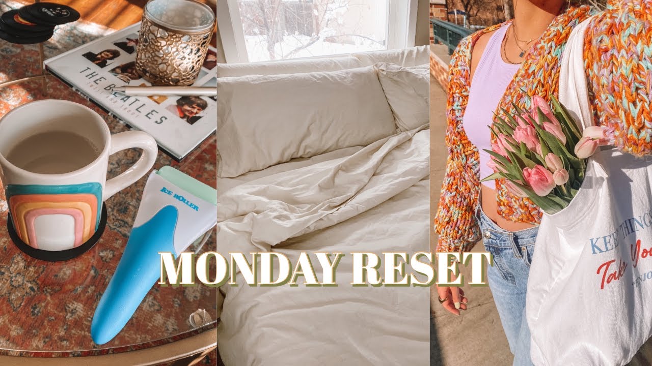 a PRODUCTIVE day in my life | monday reset, trader joes haul, nail appt, new sheets, laundry, etc!