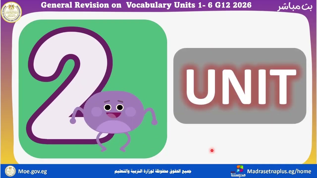 English secondary three General Revision on  Vocabulary Units 1  6  2025 2026
