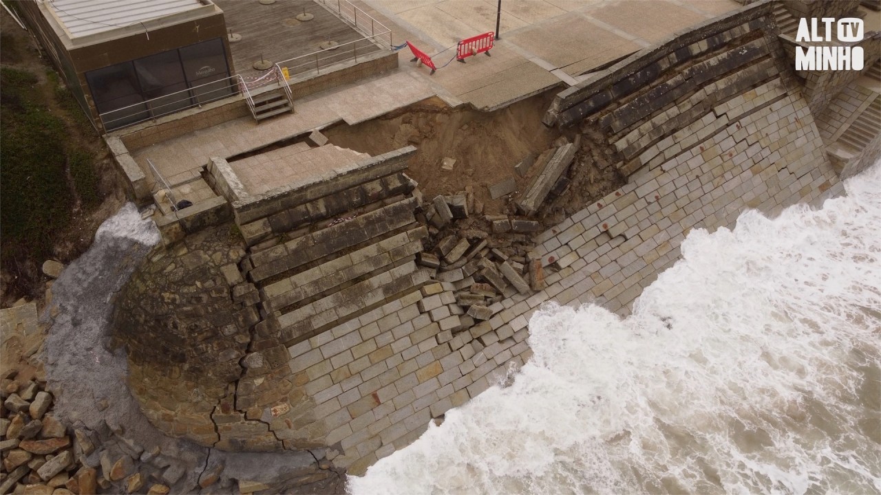 O Paredão da Praia de Moledo sofreu um novo aluimento | Altominho TV