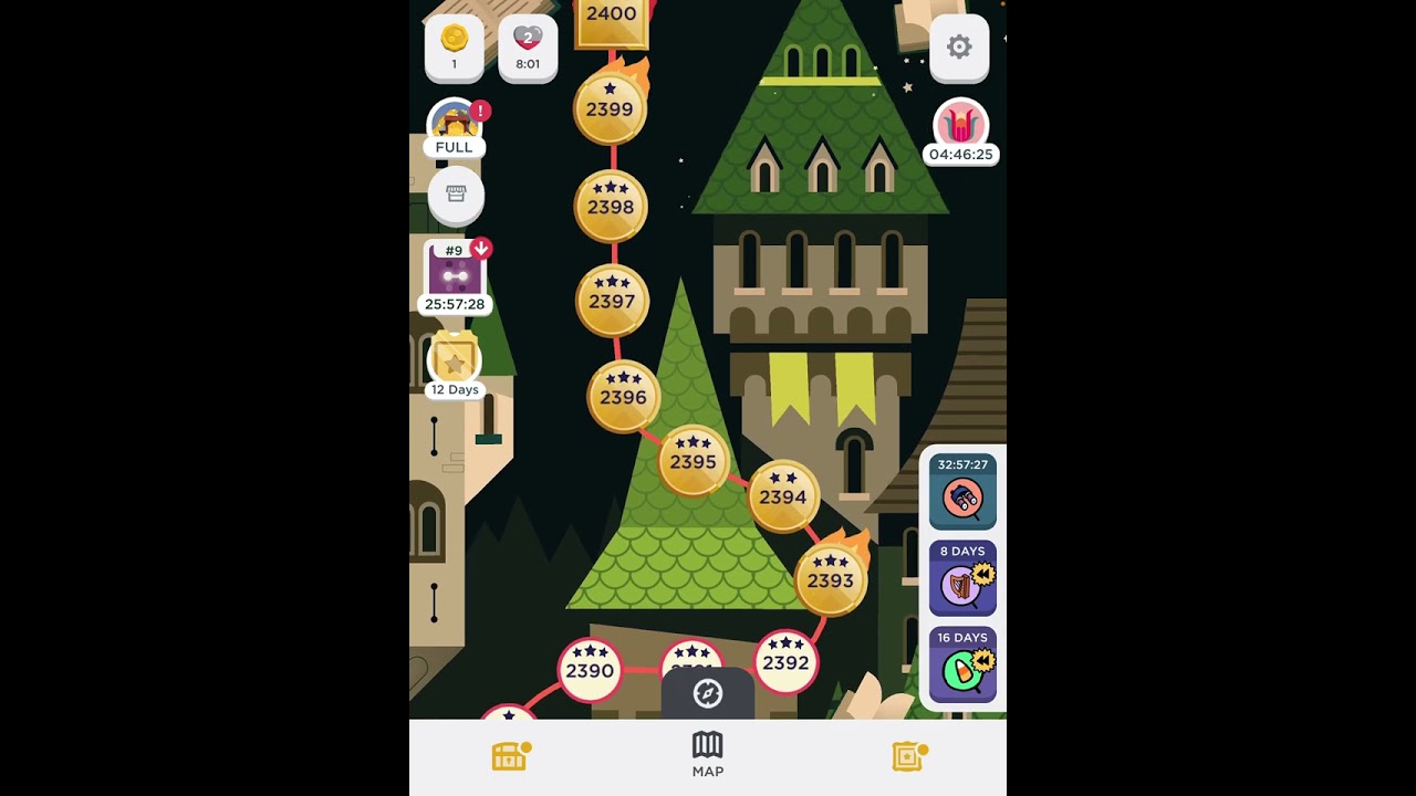 Levels 2301-2500 maps two Dots