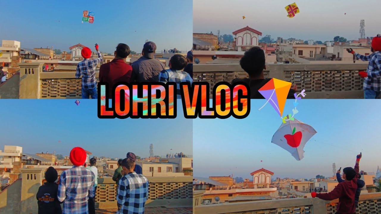 Flying kites On Lohri vlog 2025😀 ॥ ‌ਪੁਰੀ ਹਵਾ  ਚਲੀ 🥳 II Big kite Fight 😱II PATANGBAAZI