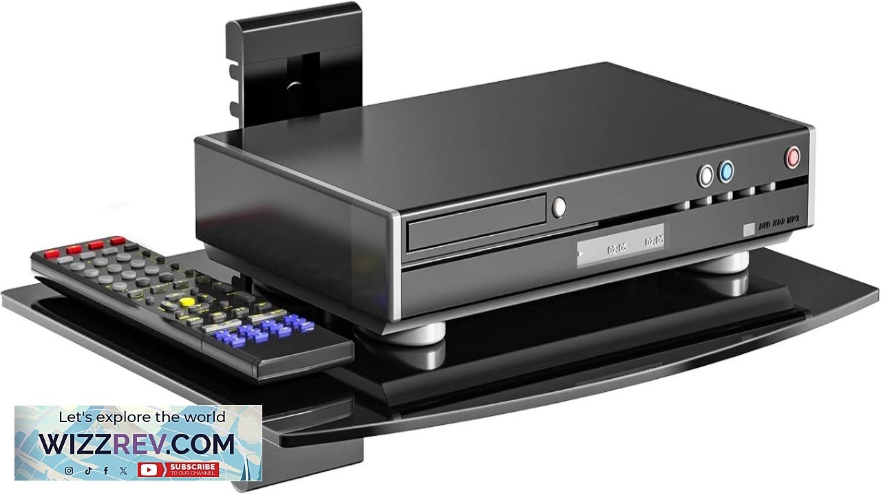 WALI Floating TV Shelf 1 Tier Glass Projector Shelf for DVD Players