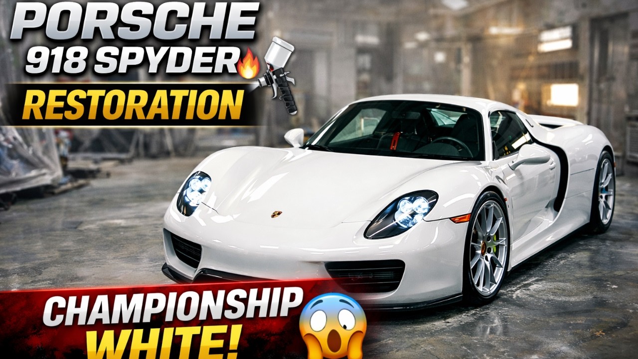 Porsche 918 Spyder Restoration 🔥 Painted in Championship White | #shorts #restoration #asmr