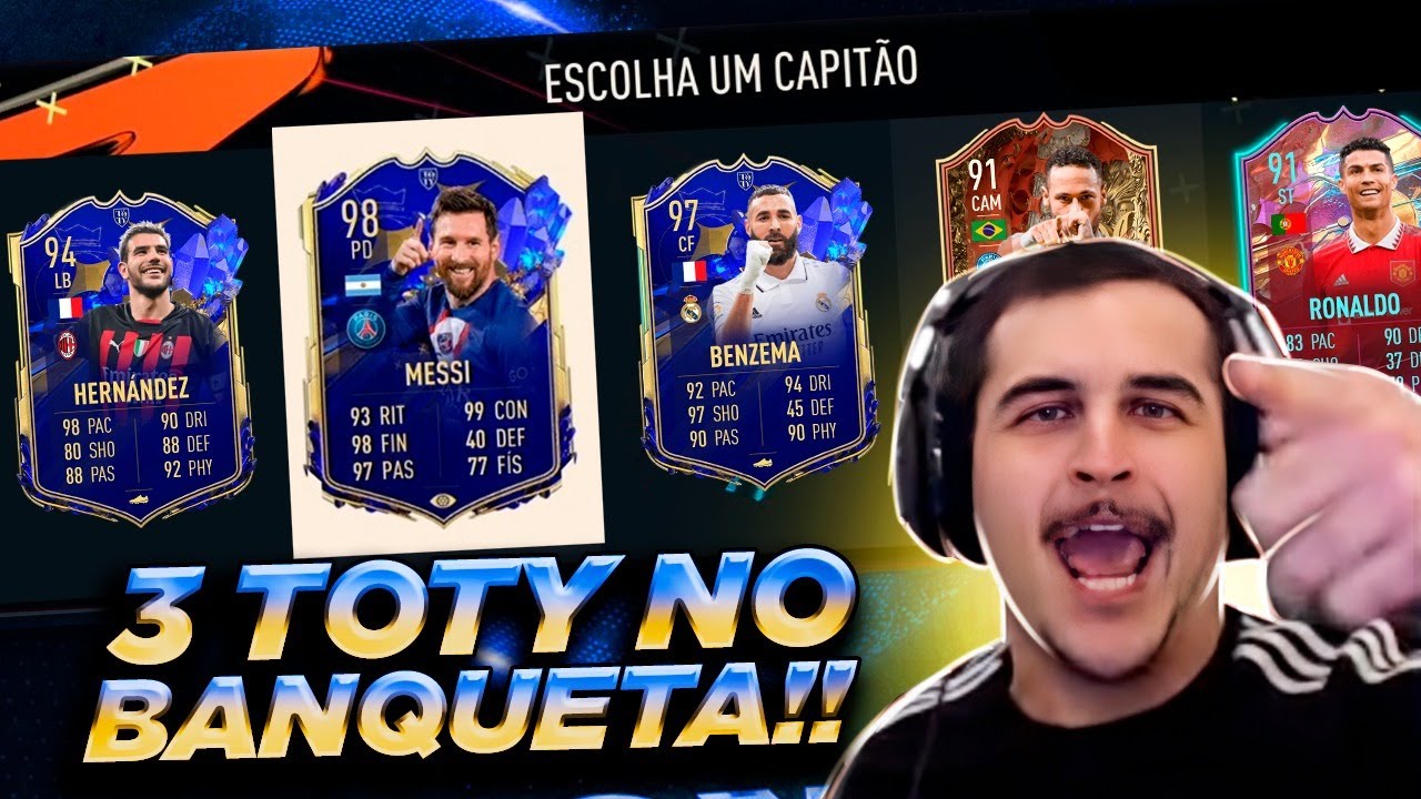 MONTEI UM TIMAÇO COM MESSI 98 e 3 TOTY NO DRAFT INSANO DO BANQUETA!!