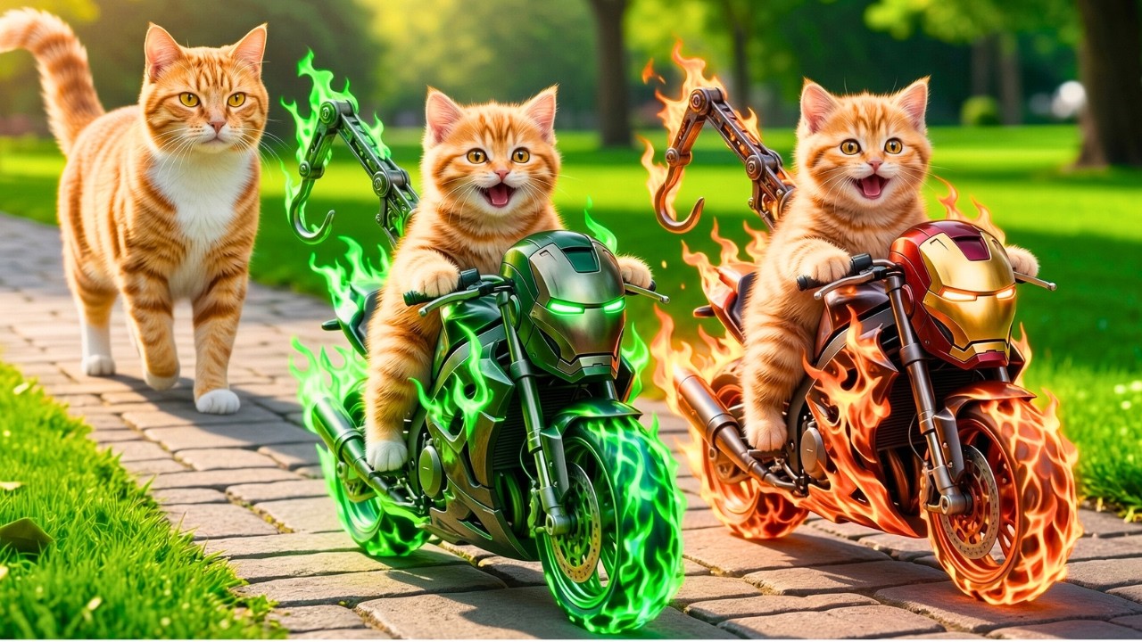Mama Cat Trims Fur on the Farm and Makes Tiger Hat For Kittens At Home🐾🎩🐯