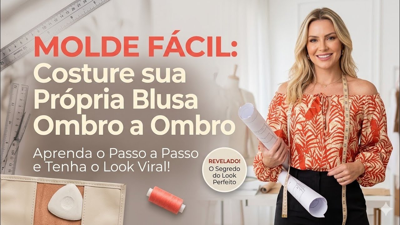 🔋Como fazer Blusa Ombro a Ombro Molde Fácil _Costura passo a passo para iniciantes Gisleide Novelo