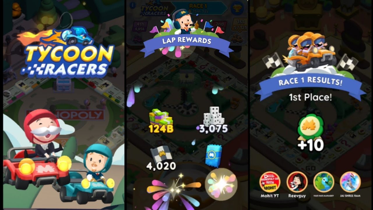 TYCOON RACERS RACE 1 FINISHED at 1st PLACE | RACE 1 WINNERS Monopoly go #monopolygo #tycoon #racers