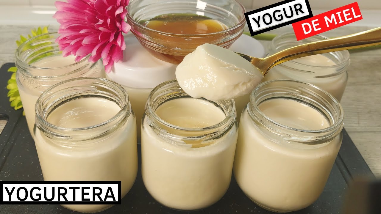 YOGUR CASERO DE MIEL🍯bien rico y nutritivo en yogurtera