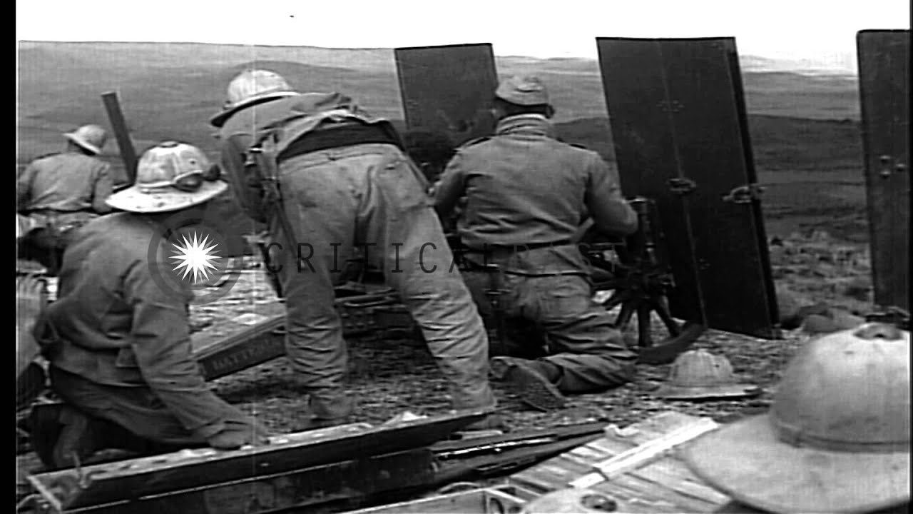 Italian troops during a battle of the Second Italo-Abyssinian War HD Stock Footage