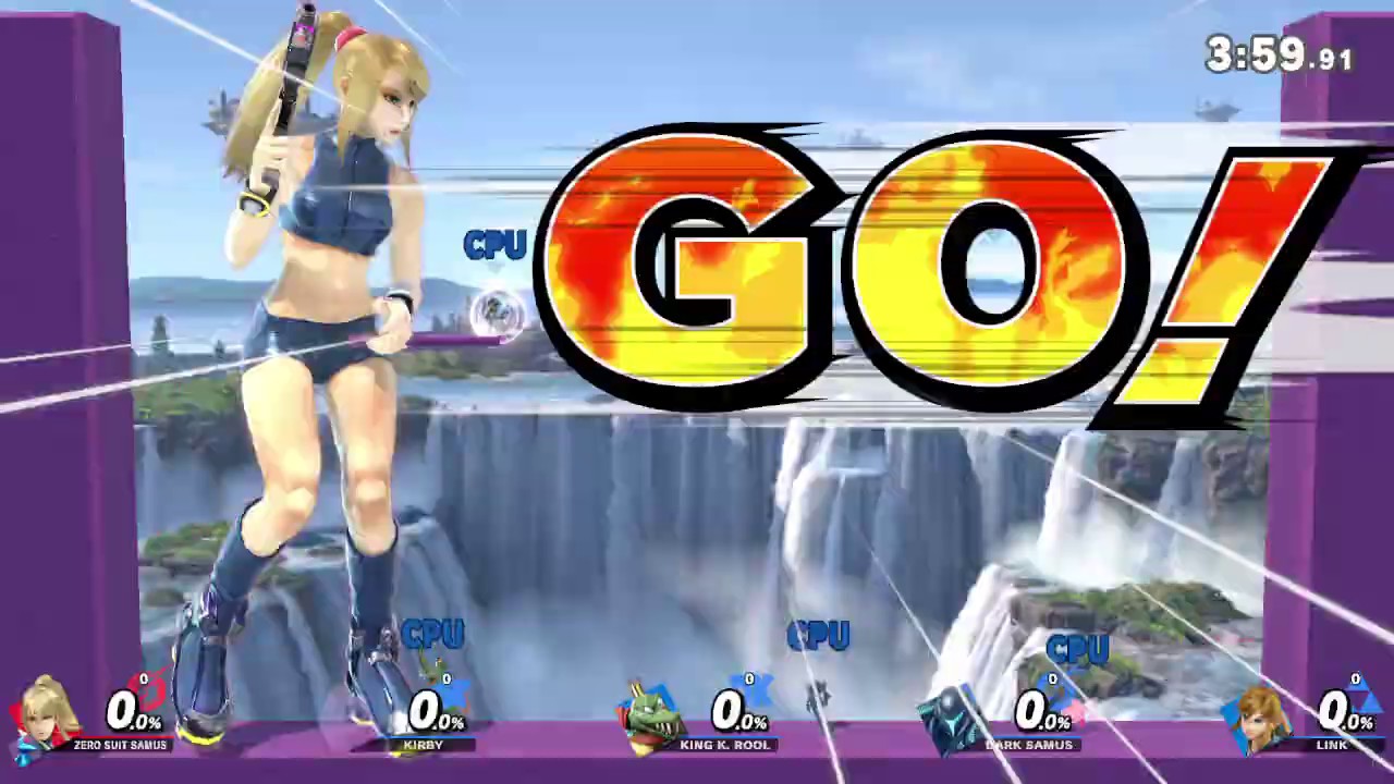 Smash Ultimate - Giant Zero Suit Samus in Team Battle
