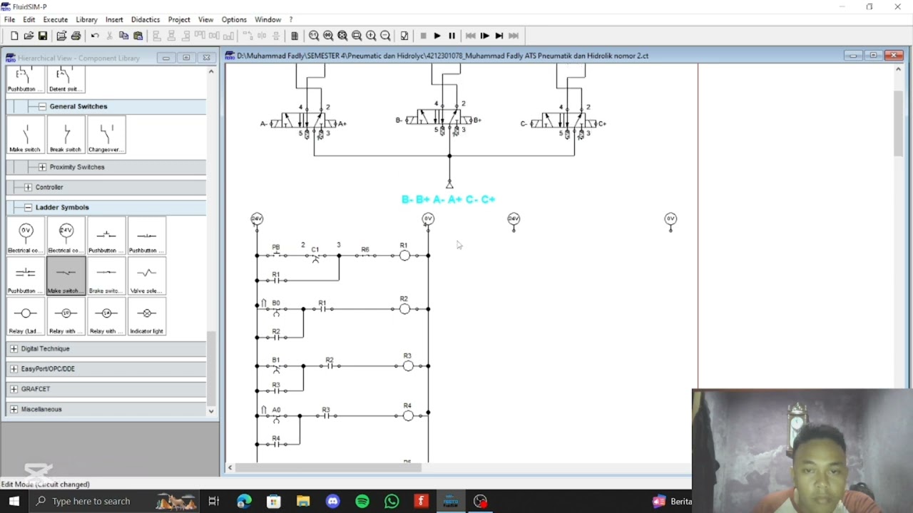 Muhammad Fadly | 4212301078 | ATS Pneumatik & Hidrolik | Pergerakan Silinder B- B+ A- A+ C- C+