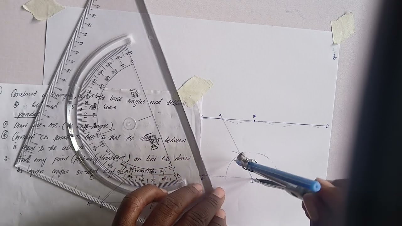 Triangle Construction given the base angles and the altitude
