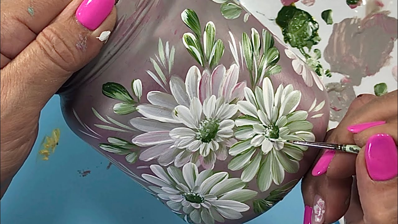 Учитесь рисовать цветы в стеклянных банках / не выбрасывайте их.