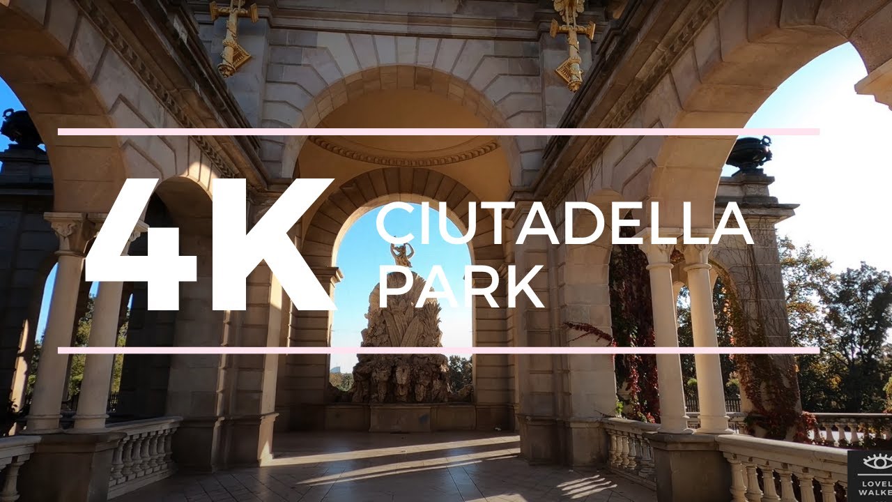 BARCELONA CITY WALK - Ciutadella Park  [4K], Gorgeous Lake, Spain.