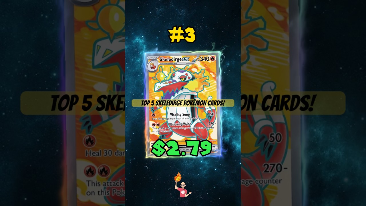 Top 5 Pokemon SKELEDIRGE cards 🐊 🔥 #shorts #top5 #skeledirge