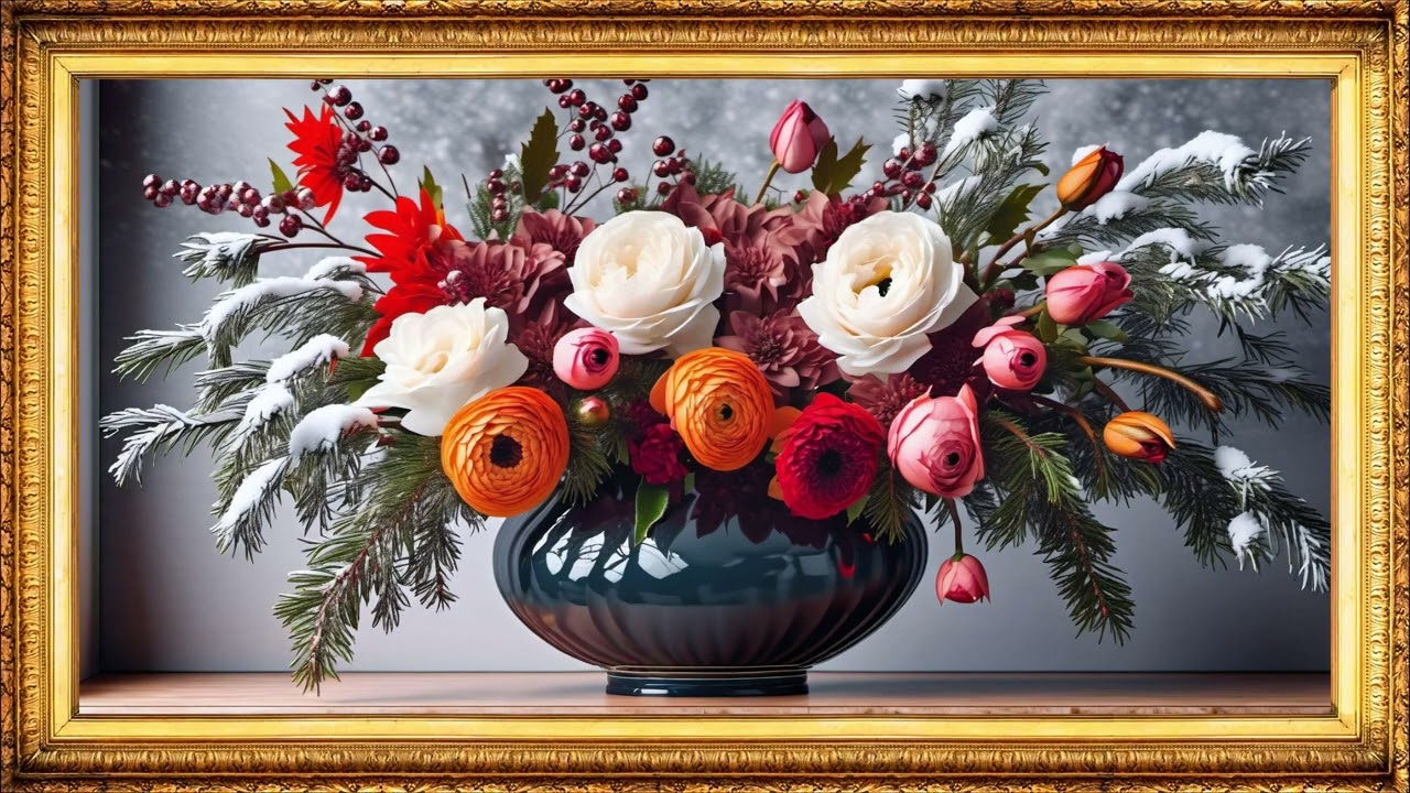 Art Gallery Ambience | Vibrant Floral Painting for TV | 2 Hour 4K Screensaver