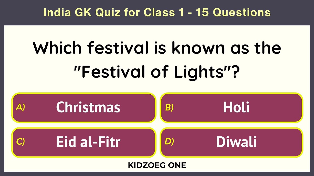 India GK Quiz for Class 1 | 15 Easy Questions to Learn About India for Young Kids | Republic Day