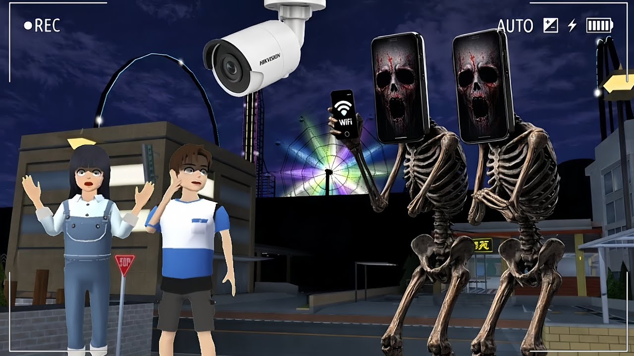 Yuta Mio Panik CCTV Merekam Anomali HOSPOT POT Datang ke kota 😱 #SakuraSchoolSimulator