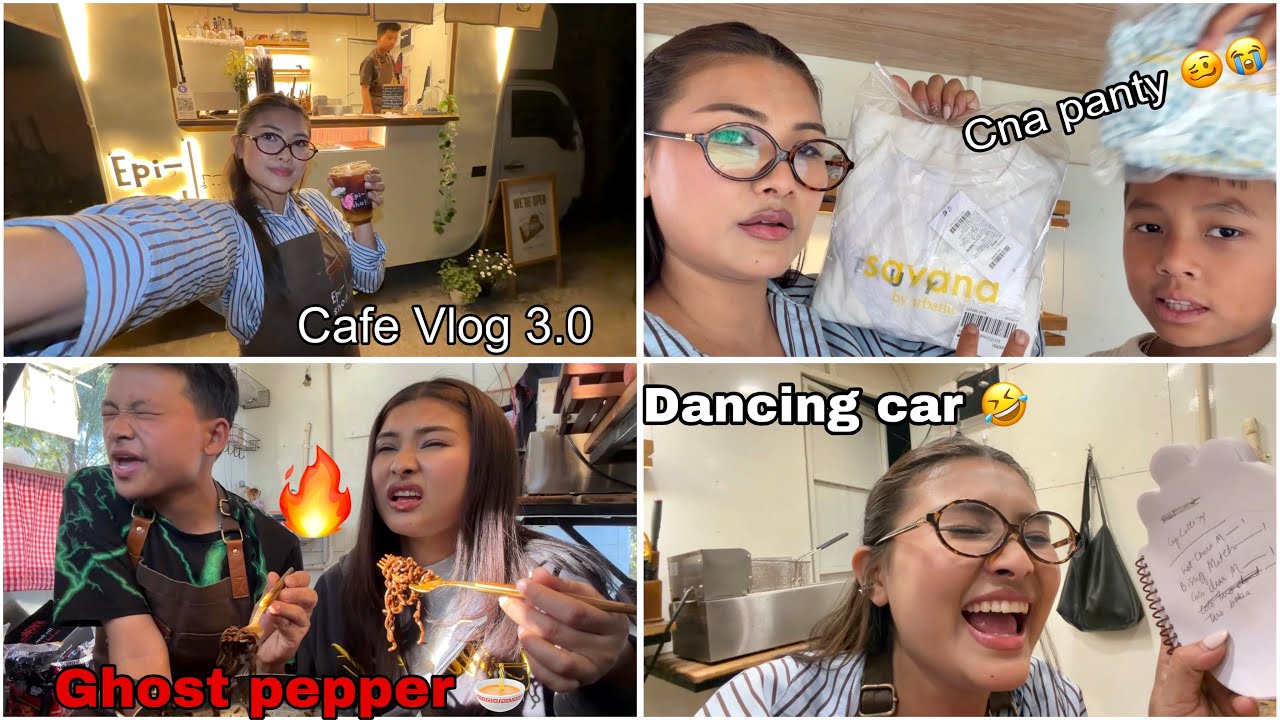 Ghost pepper🔥| Dancing Car🤣| Cafe Vlog 3.0 | @PrettyXOXO 