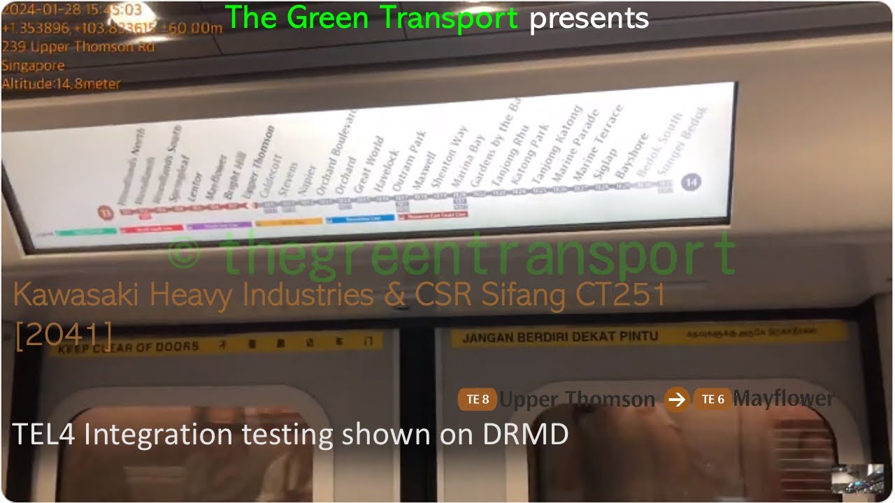 ⁴ᴷ⁶⁰ [SMRT] TEL4 Integration test - KSF CT251 [2041] TE8 Upper Thomson - TE6 Mayflower